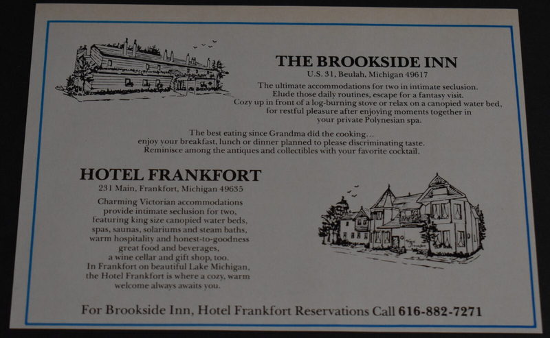 Brookside Inn - Hotel Frankfort - Old Print Ad (newer photo)